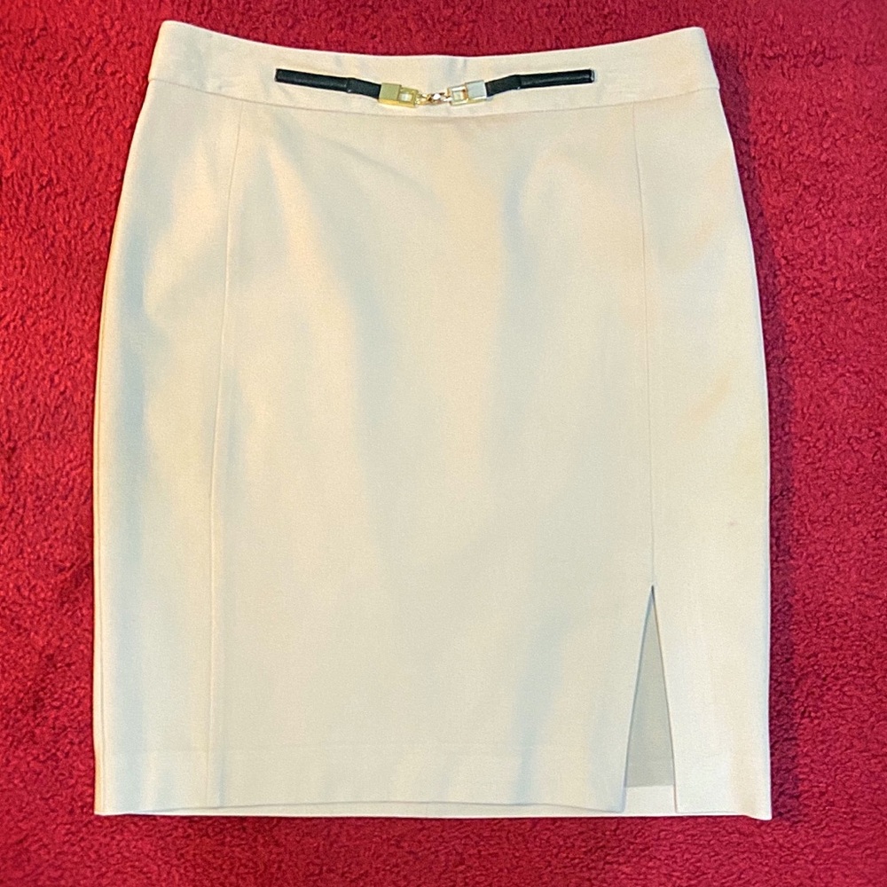Express | Cream Pencil Skirt